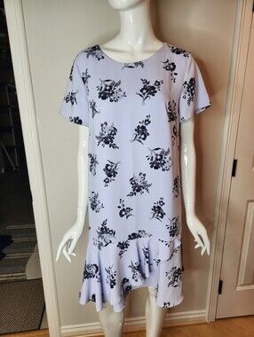 Ann Taylor Women's Lavender Floral Drop Waist Dress